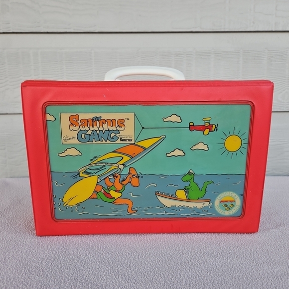 1986 The Saurus Gang Vinyl Storage Case Box Vintage Cliff Galbraith Swim Club - Picture 1 of 12